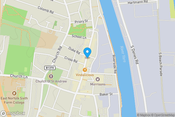 Map location for 93 High Street, Gorleston, Great Yarmouth, Norfolk, NR31 6RF