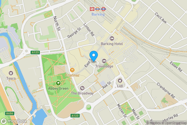 Map location for Flats 38, 39 & 40, 44-48 East Street, Barking, Greater London, IG11 8FA