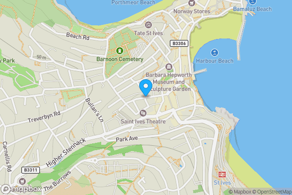 Map location for Bedford Road, St. Ives, Cornwall, TR26 1SP