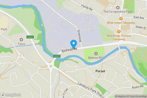 Map location for Ty'r Afon, Bedwas Road, Bedwas, CF838WT