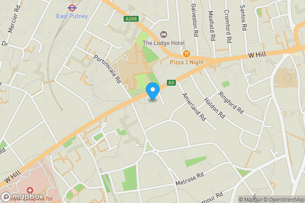 Map location for Brighton Court, West Hill, London, SW15
