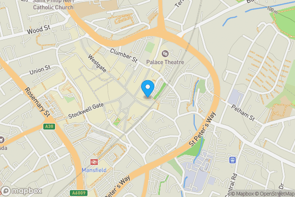 Map location for 9 Church Street, Mansfield, Nottinghamshire, NG18 1AF