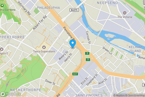 Map location for Apartment 26 City Towers, 1 Watery Street, Sheffield, South Yorkshire, S3 7ET