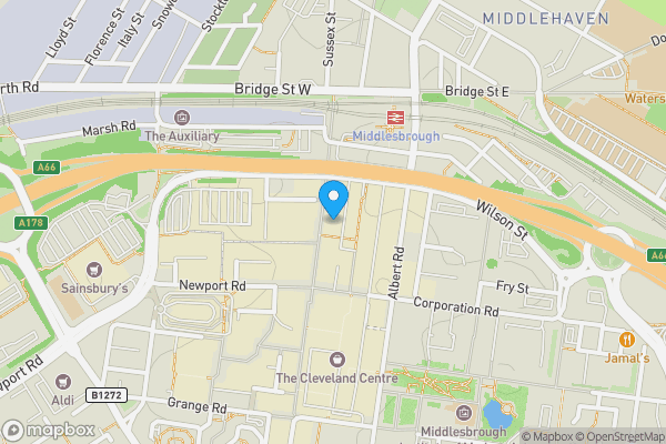 Map location for 38 Linthorpe Road, Middlesbrough, TS1 1RD