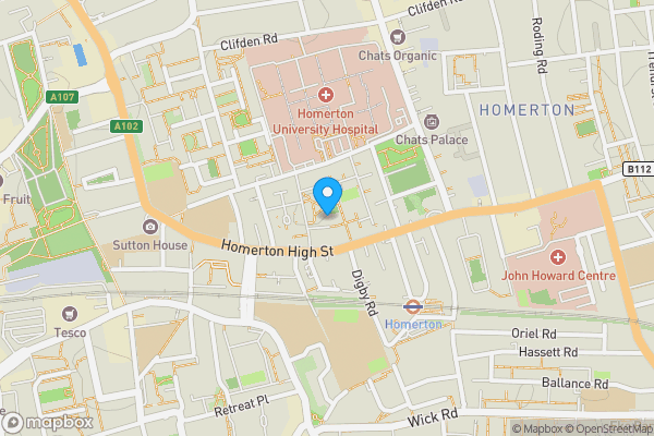 Map location for Flat 229 Banister House, Homerton High Street, Hackney, London, E9 6BP