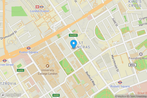 Map location for Flat 31, Tavistock Court, Tavistock Square, London, WC1H 9HE