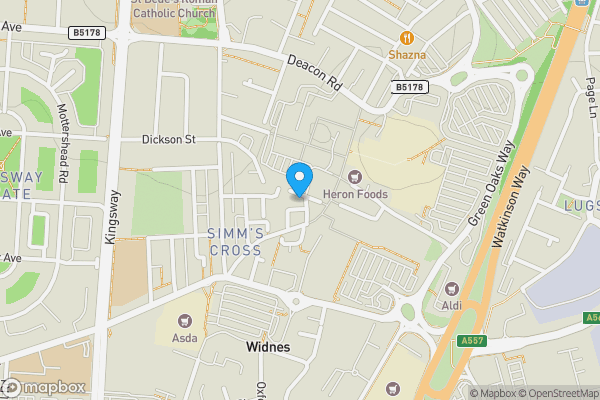 Map location for 1-3 Salisbury Street, Widnes, Cheshire WA8 6PJ