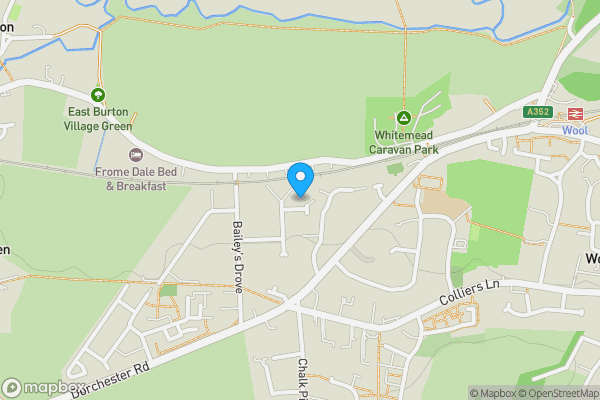 Map location for 1 Burton Close, Wool, Wareham, Dorset, BH20 6ET