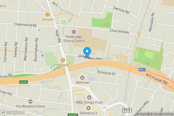 Map location for Queen Mary Avenue, LONDON, London, E18 2FD