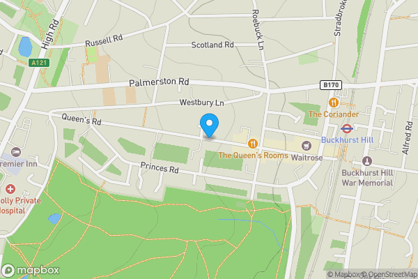 Map location for 75 & 75C Queens Road, Buckhurst Hill, Essex, IG9 5BW