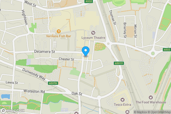 Map location for 26 Market Street, Crewe CW1 2EL