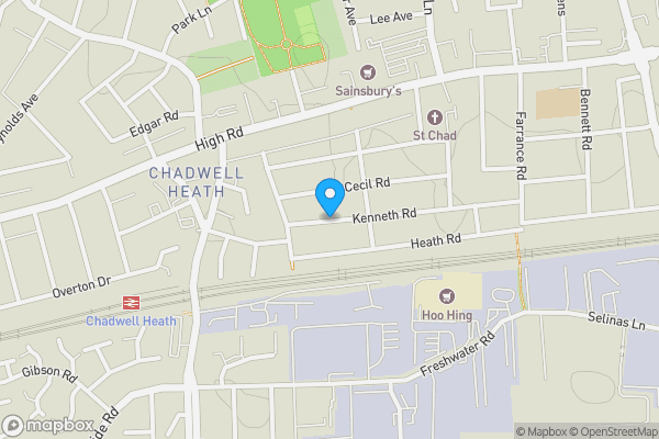 Map location for Kenneth Road, ROMFORD, Essex, RM6 6LL