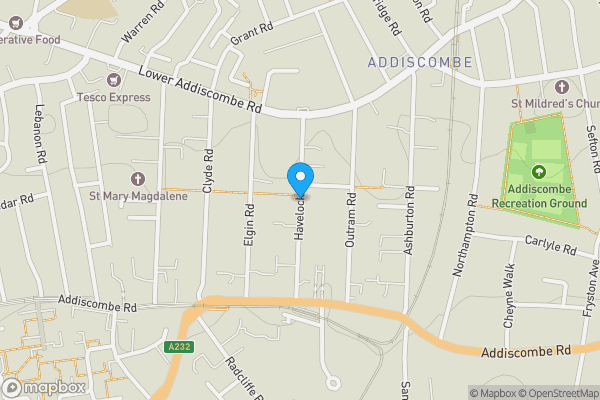 Map location for Havelock Road, CROYDON, Surrey, CR0 6QP