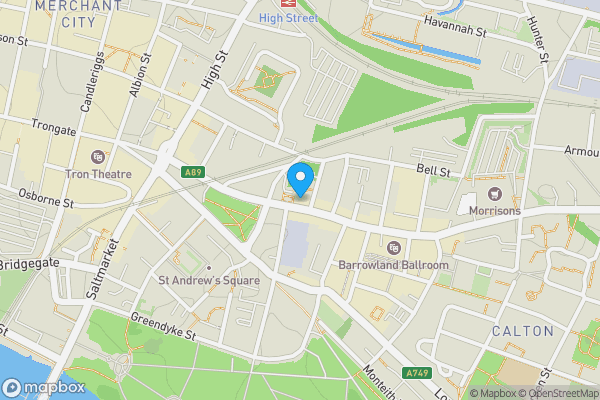 Map location for 3/3 151 Gallowgate, Glasgow, G1 5AX