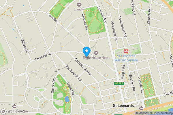Map location for Flat 2, 5 Pevensey Road, St. Leonards-on-Sea, East Sussex, TN38 0JX