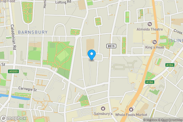 Map location for 14 Cloudesley Square, Islington, London, N1 0HT