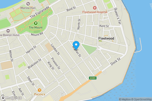 Map location for 85 Warren Street, Fleetwood, Lancashire, FY7 6EA