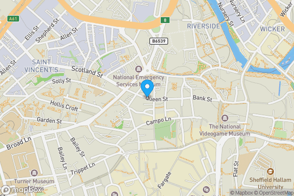 Map location for Queen Street, Sheffield, S1 2FA