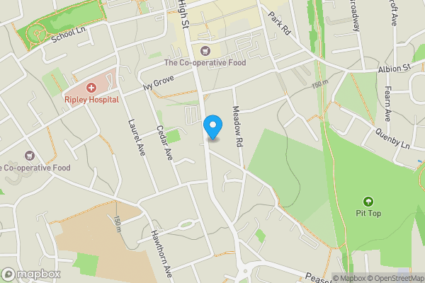 Map location for 35 Derby Road, Ripley, Derbyshire, DE5 3HR