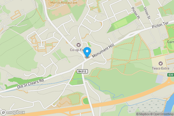 Map location for 3 Royal Oak Terrace, Carmarthen, SA31 3NA