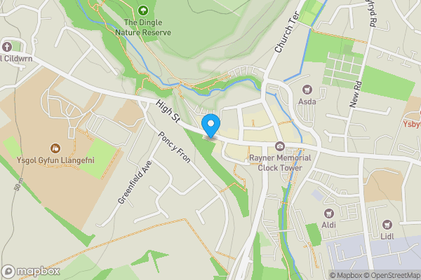 Map location for 40 High Street, Llangefni, Gwynedd, LL77 7NA