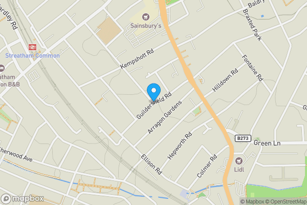 Map location for Guildersfield Road, London, SW16
