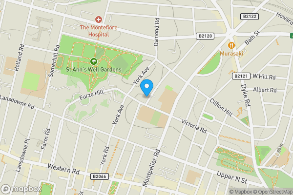 Map location for Flat 1 Temple Heights, Windlesham Road, Brighton, East Sussex, BN1 3AY