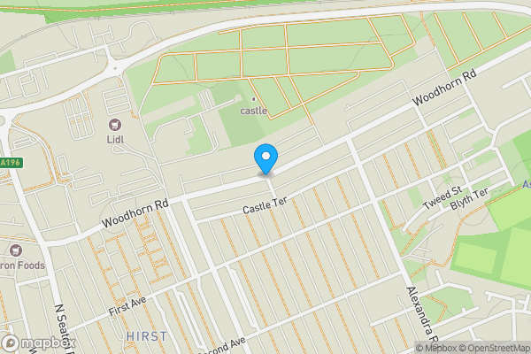 Map location for Woodhorn Road, Ashington , NE63 9AR