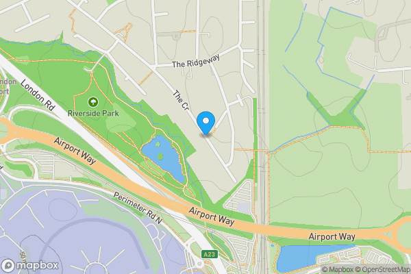 Map location for The Crescent, Horley, West Sussex, RH6 7NT