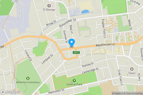 Map location for 97 Mealhouse Lane Atherton, Manchester, Lancashire, M46 0FF