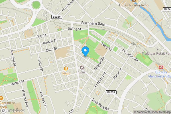Map location for 38 Queensberry Road, Burnley, Lancashire, BB11 4LH