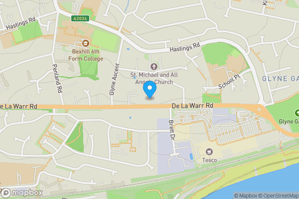 Map location for Flat 10 Brockhurst Gate, 141 De La Warr Road, Bexhill-on-Sea, East Sussex, TN40 2JJ