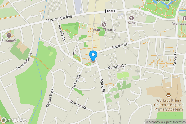 Map location for The Old Ship, 134 Bridge Street, Worksop, Nottinghamshire, S80 1HS