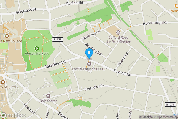 Map location for 31 & 31a Foxhall Road, Ipswich, Suffolk IP3 8JU