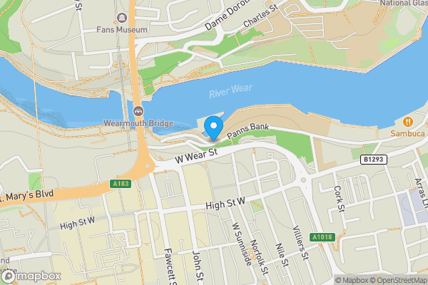 Map location for Apartment 1, Echo Building, West Wear Street, Sunderland, SR1 1XD
