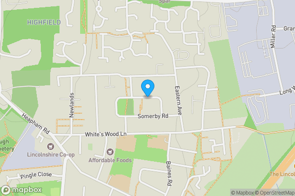 Map location for Hill Crescent, Gainsborough, Lincolnshire, DN21 1RT