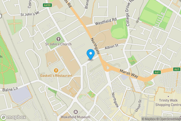 Map location for Wentworth Terrace, Wakefield, West Yorkshire, WF1 3QF