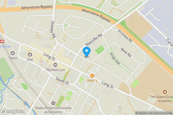 Map location for Flat 5 The Mews 15-17, Atherstone, Warwickshire, CV9 1JN