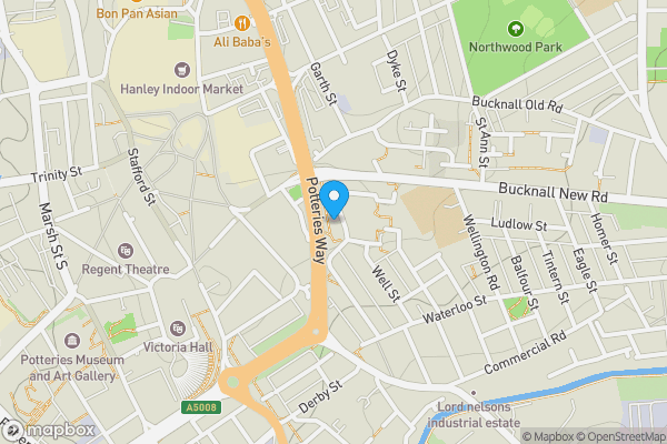 Map location for 13 Matthews Walk, Stoke-on-Trent, ST1 3QX