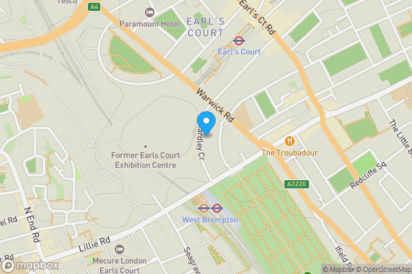 Map location for 36d Eardley Crescent, London SW5 9JZ