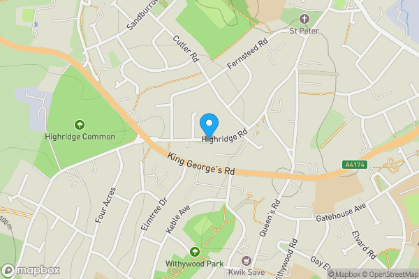 Map location for Highridge Road, Bristol, BS13 8HJ
