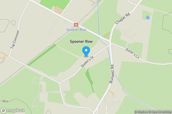 Map location for 20 Queen Street, Spooner Row, Wymondham, Norfolk, NR18 9JU