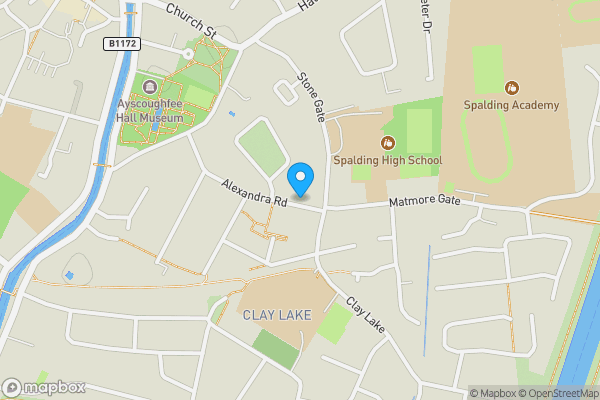 Map location for 34 Alexandra Road, Spalding, Lincolnshire, PE11 2PX