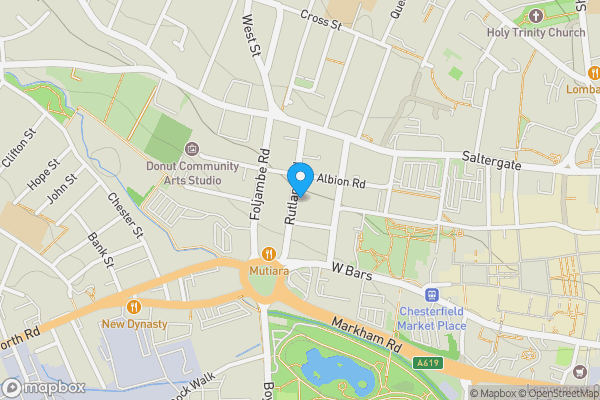 Map location for 31 Rutland Road, Chesterfield, Derbyshire, S40 1NA