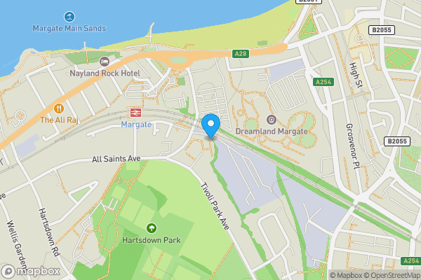 Map location for 3 Railway Terrace, All Saints Avenue, Margate, CT9 5TG