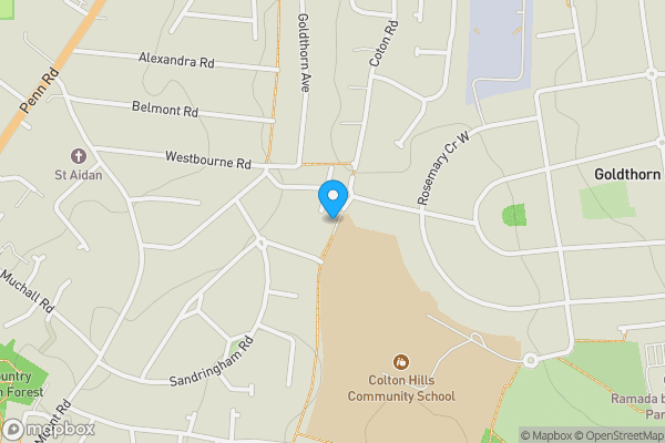 Map location for 3 Ryecroft Cottages, Coton Road, Wolverhampton WV4 5AS