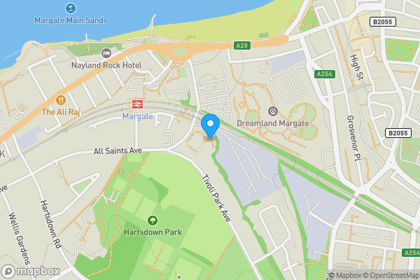 Map location for 3 Railway Terrace, All Saints Avenue, MARGATE, Kent, CT9 5TG