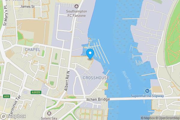Map location for Headlease to Flats 1-46 Elm Quay, Thomas Blake Avenue, SOUTHAMPTON, Hampshire, SO14 5DL