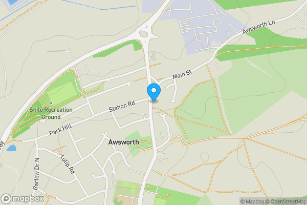 Map location for Land on the east side of 40 Main Street, Awsworth, NOTTINGHAM, Nottinghamshire, NG16 2QT