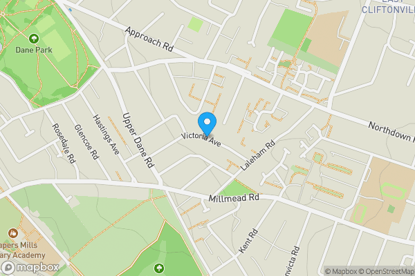 Map location for Victoria Avenue, Margate, Kent, CT9 2UD